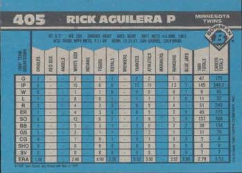 1990 Bowman #405 Rick Aguilera Back