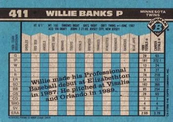1990 Bowman #411 Willie Banks Back