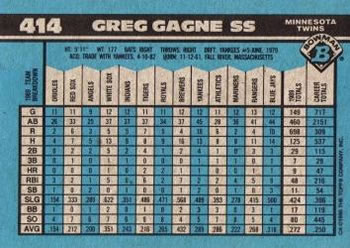 1990 Bowman #414 Greg Gagne Back