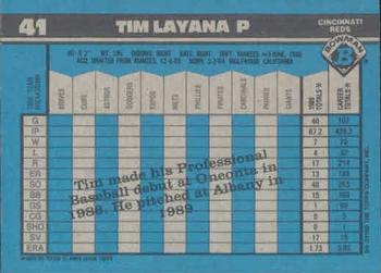 1990 Bowman #41 Tim Layana Back