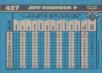 1990 Bowman #427 Jeff Robinson Back