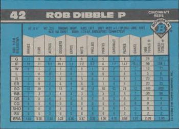 1990 Bowman #42 Rob Dibble Back