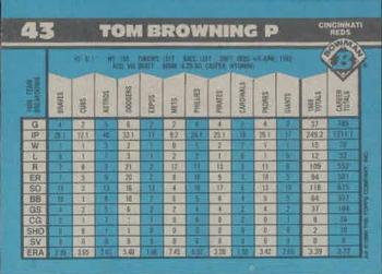 1990 Bowman #43 Tom Browning Back