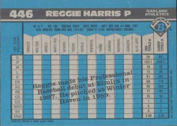 1990 Bowman #446 Reggie Harris Back