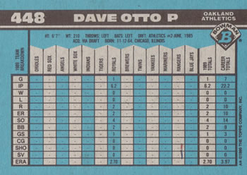 1990 Bowman #448 Dave Otto Back