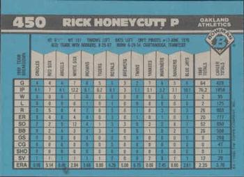 1990 Bowman #450 Rick Honeycutt Back
