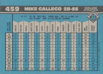 1990 Bowman #459 Mike Gallego Back