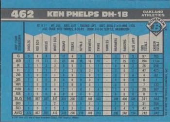 1990 Bowman #462 Ken Phelps Back