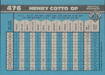 1990 Bowman #476 Henry Cotto Back