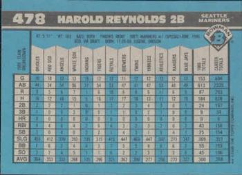 1990 Bowman #478 Harold Reynolds Back