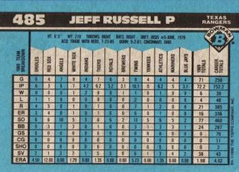 1990 Bowman #485 Jeff Russell Back