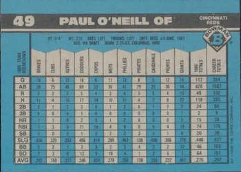 1990 Bowman #49 Paul O'Neill Back