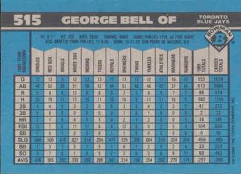 1990 Bowman #515 George Bell Back