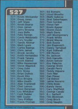 1990 Bowman #527 Checklist: 265-396 Back