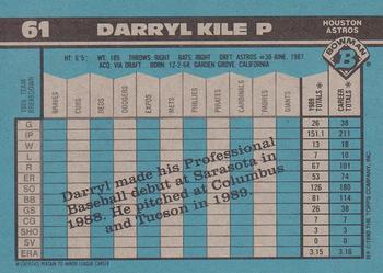 1990 Bowman #61 Darryl Kile Back