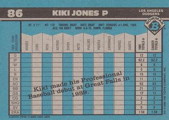 1990 Bowman #86 Kiki Jones Back