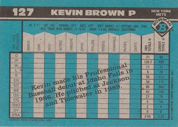 1990 Bowman #127 Kevin Brown Back
