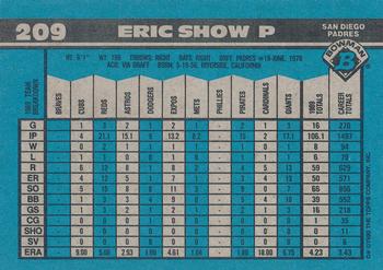 1990 Bowman #209 Eric Show Back
