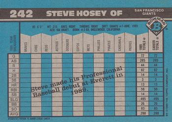 1990 Bowman #242 Steve Hosey Back