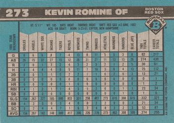 1990 Bowman #273 Kevin Romine Back