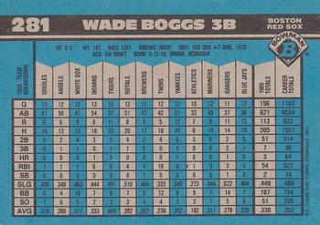 1990 Bowman #281 Wade Boggs Back