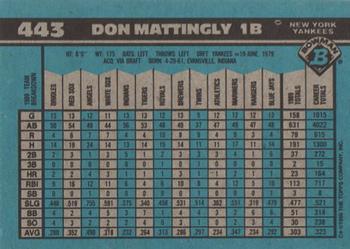 1990 Bowman #443 Don Mattingly Back