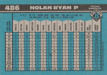 1990 Bowman #486 Nolan Ryan Back