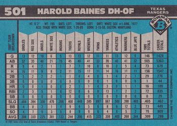 1990 Bowman #501 Harold Baines Back