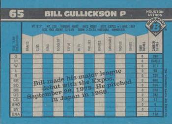1990 Bowman #65 Bill Gullickson Back