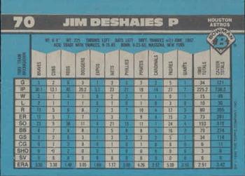 1990 Bowman #70 Jim Deshaies Back