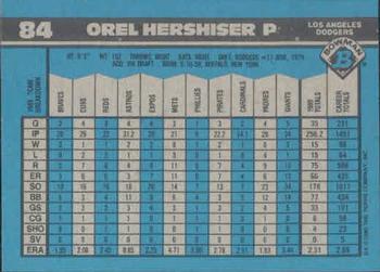 1990 Bowman #84 Orel Hershiser Back