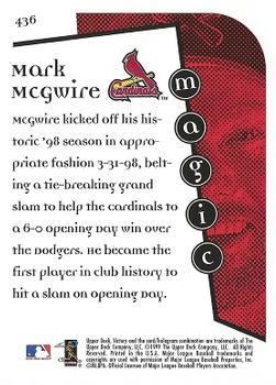 1999 Upper Deck Victory #436 Mark McGwire Back