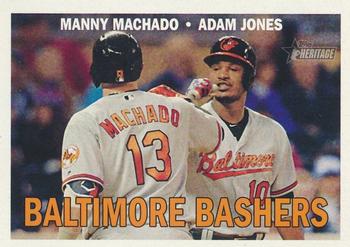 2016 Topps Heritage - Combos #CC-5 Baltimore Bashers (Manny Machado / Adam Jones) Front