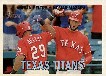 2016 Topps Heritage - Combos #CC-7 Texas Titans (Adrian Beltre / Nomar Mazara) Front