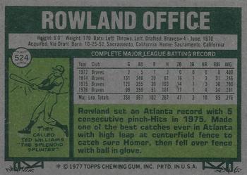 2016 Topps - 65th Anniversary Buybacks Red Stamp #524 Rowland Office Back