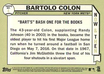 2016 Topps Heritage - Now & Then #NT-4 Bartolo Colon Back