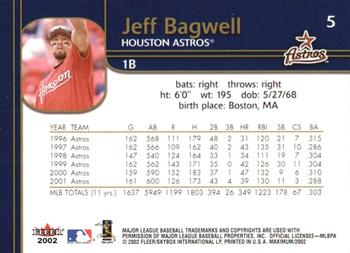 2002 Fleer Maximum - To the Max #5 Jeff Bagwell Back