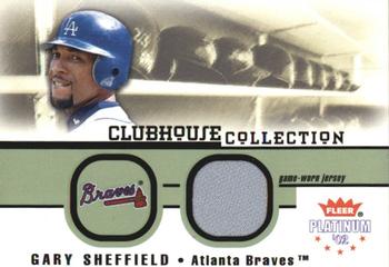 2002 Fleer Platinum - Clubhouse Collection Memorabilia #NNO Gary Sheffield Front