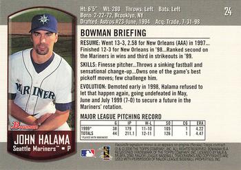 2000 Bowman #24 John Halama Back