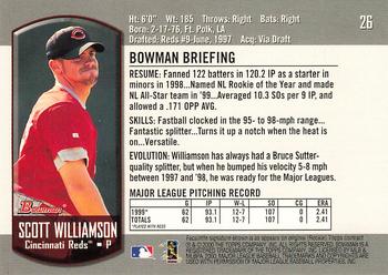 2000 Bowman #26 Scott Williamson Back