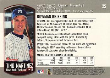 2000 Bowman #35 Tino Martinez Back