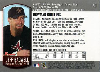 2000 Bowman #40 Jeff Bagwell Back