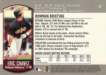 2000 Bowman #42 Eric Chavez Back