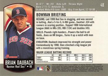 2000 Bowman #48 Brian Daubach Back
