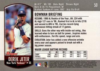 2000 Bowman #50 Derek Jeter Back