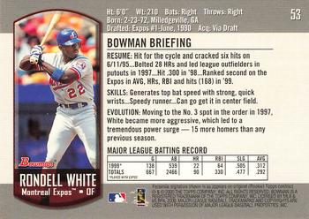 2000 Bowman #53 Rondell White Back
