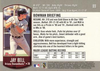 2000 Bowman #89 Jay Bell Back