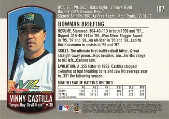 2000 Bowman #107 Vinny Castilla Back