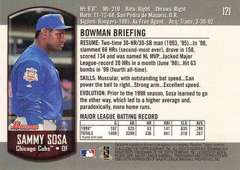 2000 Bowman #121 Sammy Sosa Back