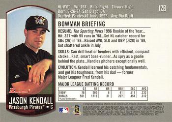 2000 Bowman #128 Jason Kendall Back